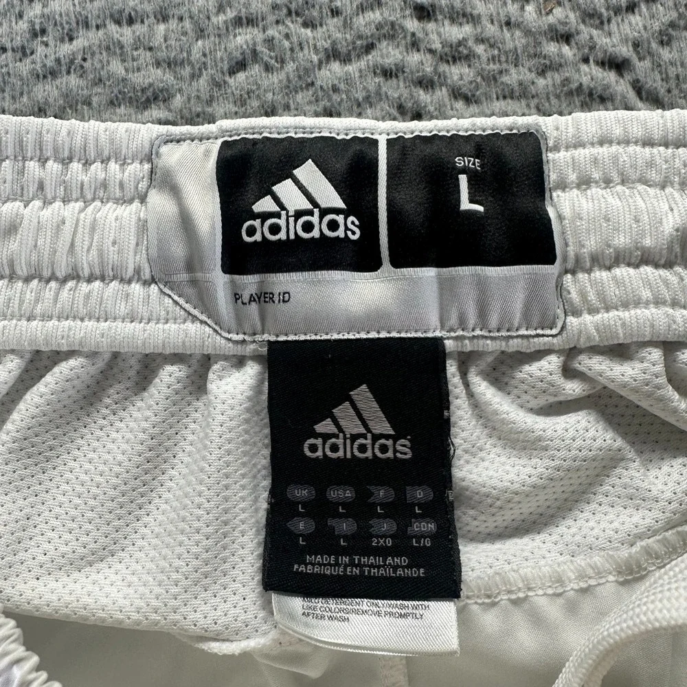 Vintage Adidas Shorts Men L White Athletic Basketball Running Performance Sports
